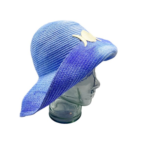 Custom Hand Tie-Dye Blue Moon Sun Hat OS main image 7